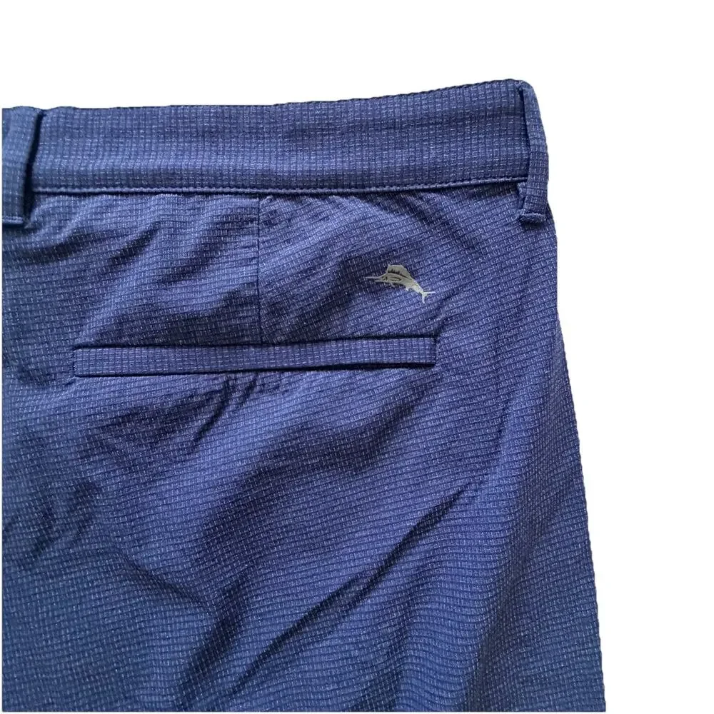 Tommy Bahama Mens Navy Blue Logo Patterned Performance Shorts Sz 40 EUC